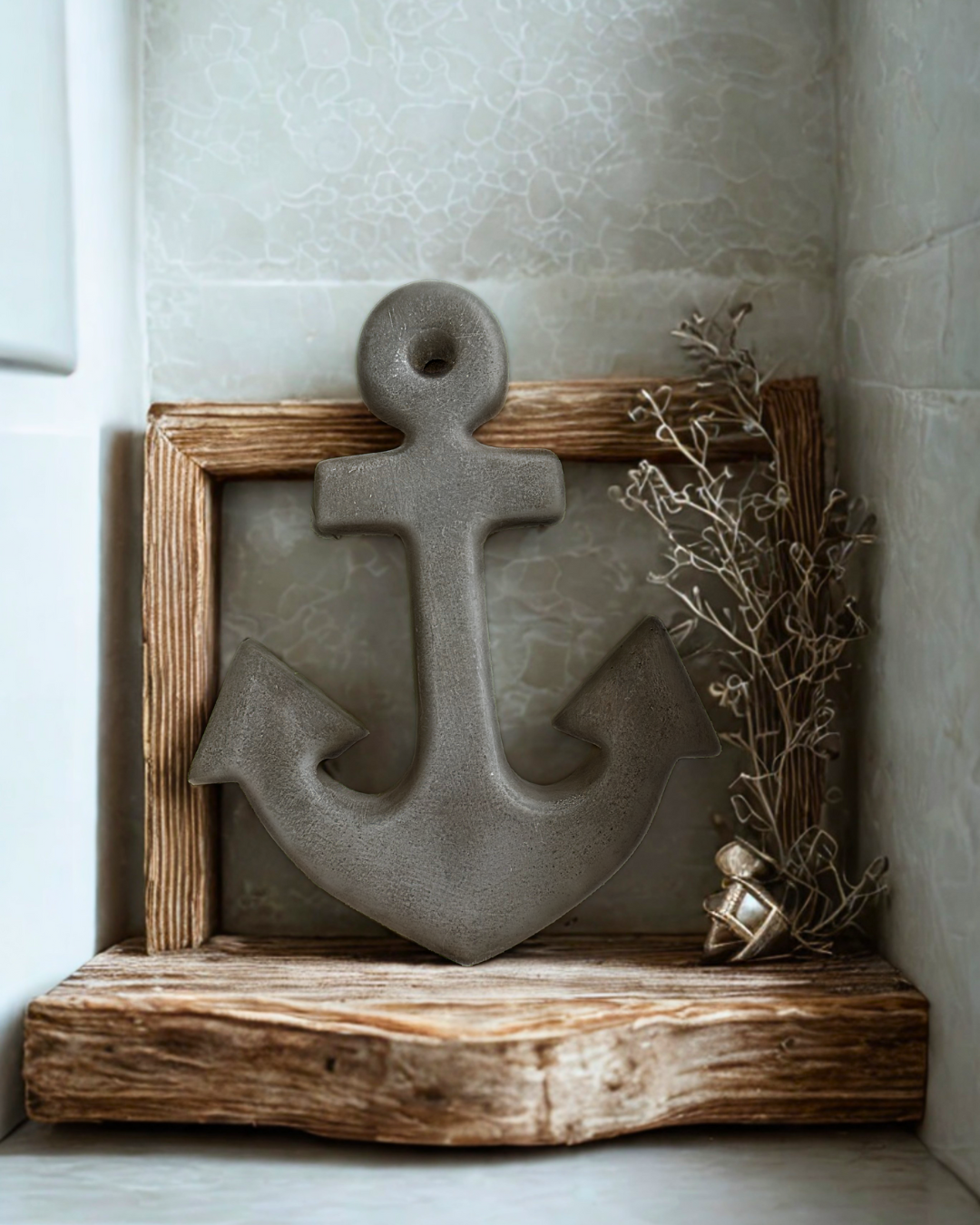 Handgefertigter Dekoanker Heimathafen Beton maritim wetterfest Gartendeko Wanddeko