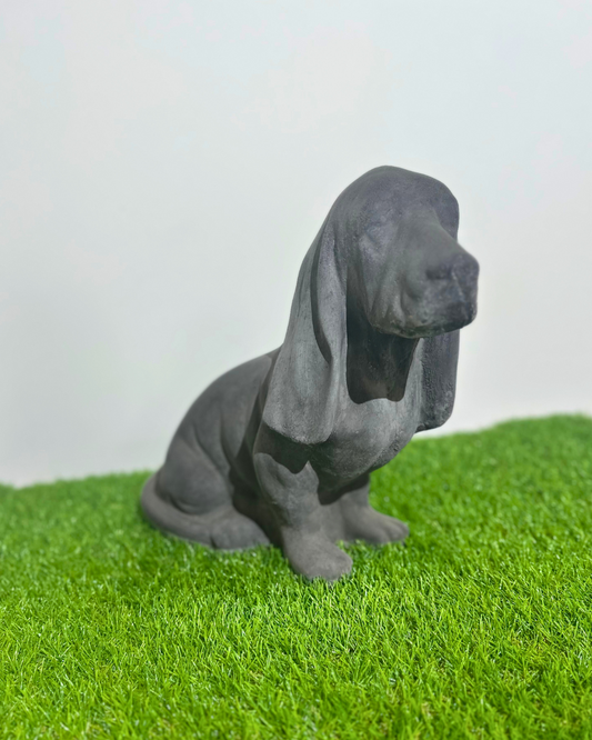 Gartenfigur Hund „Bruno der Beagle" – Handgefertigte Hundeskulptur aus Beton | Wetterfest | Lumoa