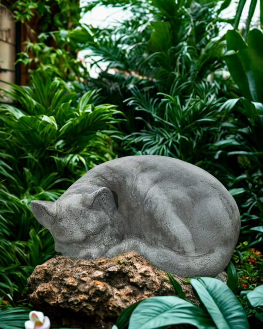 Gartenfigur „Mira die schlafende Katze“ – Stille, die das Herz wärmt